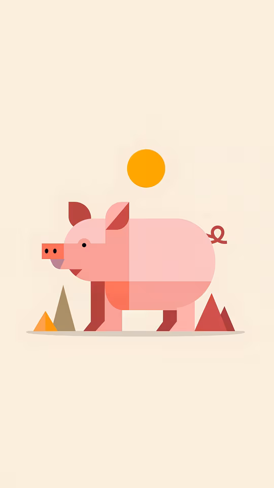 Happy Pig Illustration