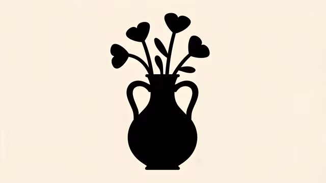 Heart Vase Silhouette