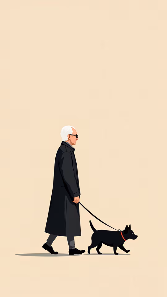 Man Walking His Dog