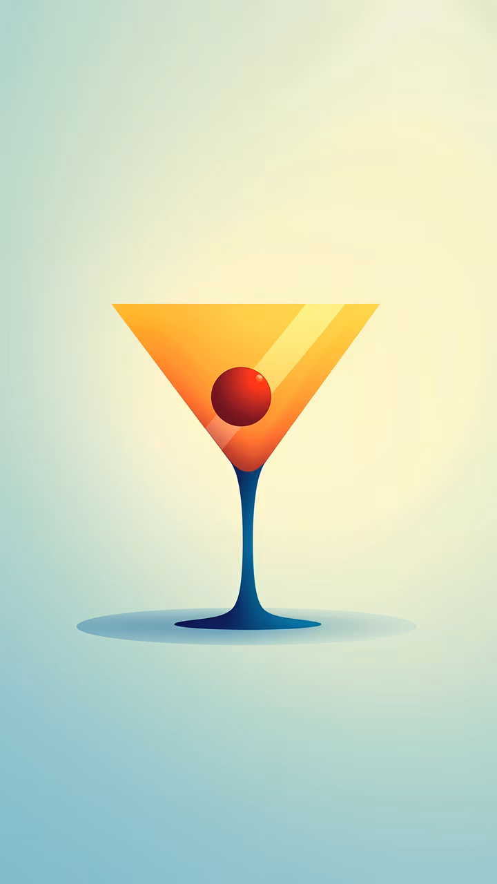 A stylish illustration of a martini with a cherry, perfect for food and drink enthusiasts.