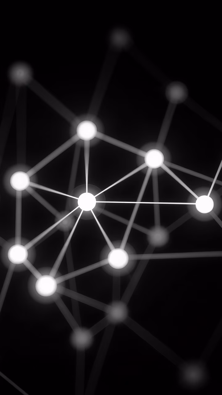 A network of connected dots symbolizing data connections and relationships.