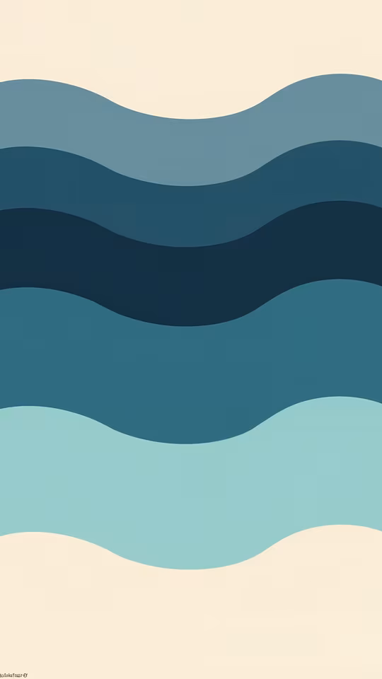 Ocean Waves Minimalist Illustration