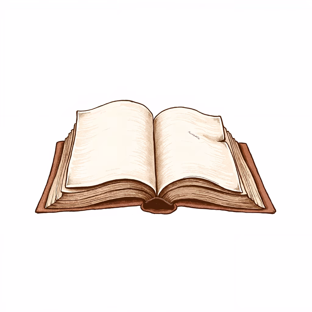 Sepia-toned open book illustration, evoking nostalgia and intellectual curiosity.