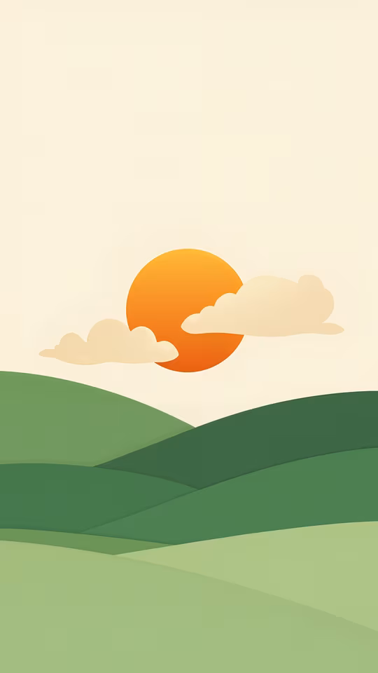 Pastoral Sunset Illustration