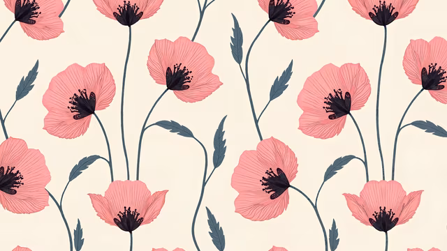 Pink Poppy Illustration