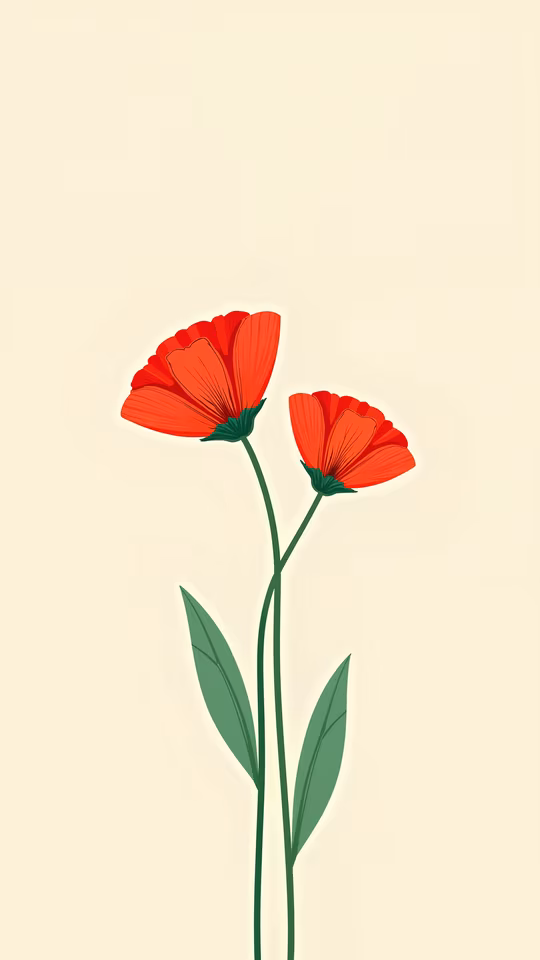 Red Flowers Illustration