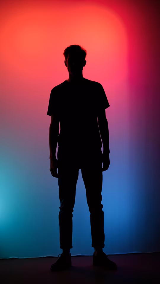 Silhouette Against a Gradient Background