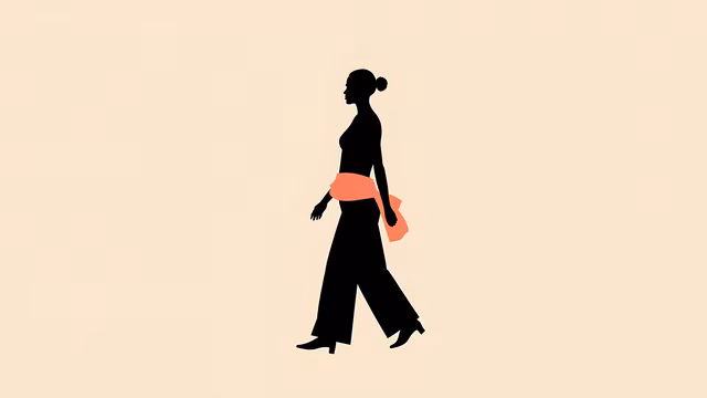 Silhouette of a Woman Walking