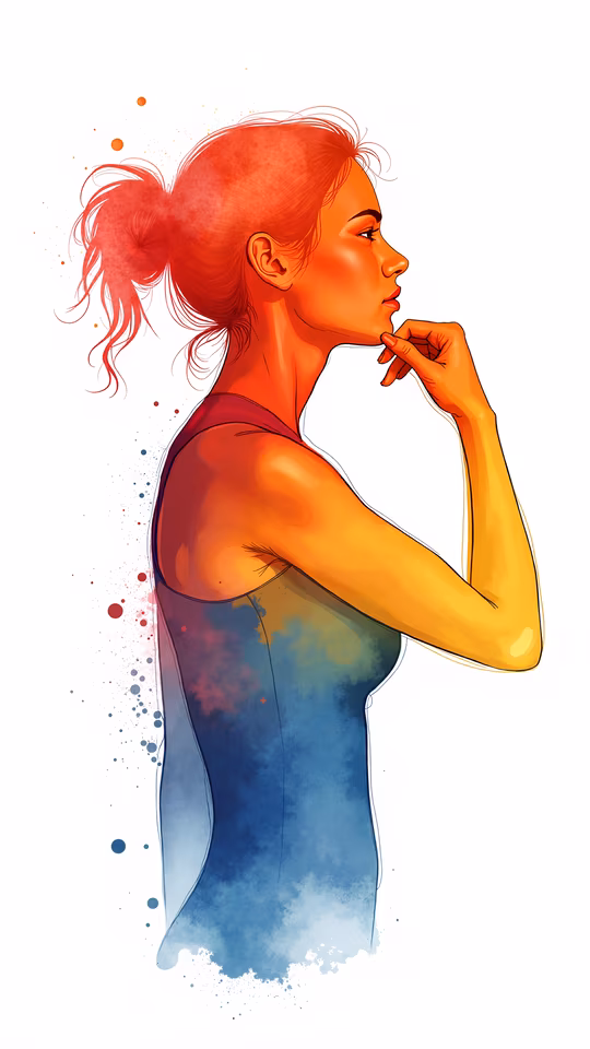 Thoughtful Profile Illustration