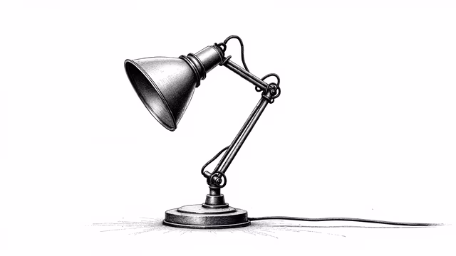 Vintage Desk Lamp Illustration