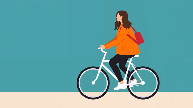 Woman Riding Bicycle