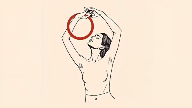 Woman with Red Circle