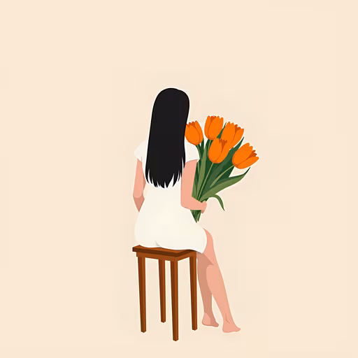 Woman with Tulips