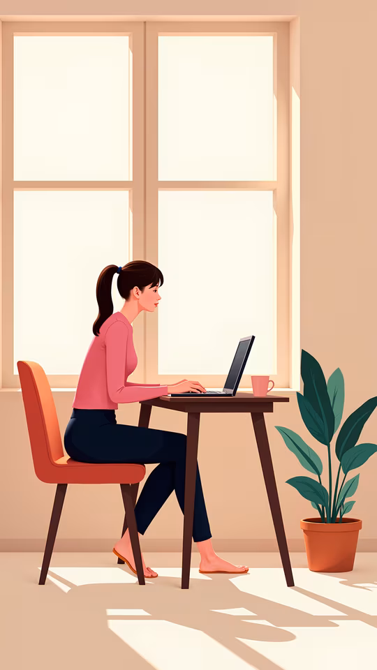 Woman Working at Home