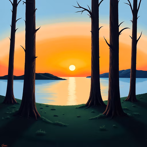 Sunset Through Trees