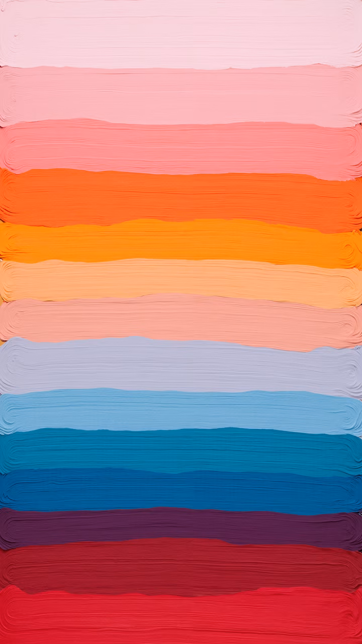 Vibrant abstract brush strokes in warm and cool tones create a dynamic and energetic composition.