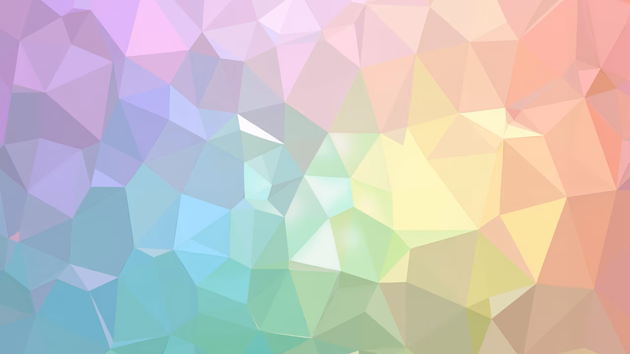 Soft pastel geometric mosaic with harmonious colors and tranquil atmosphere.