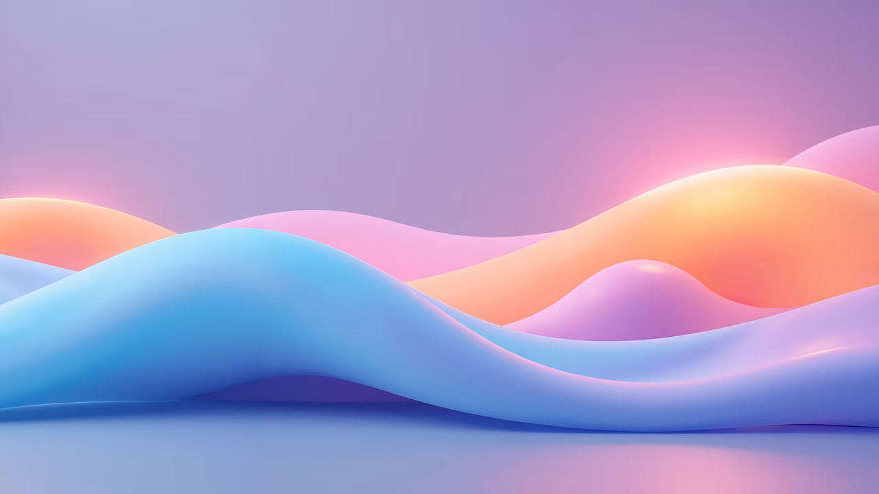 Soft pastel waves create a tranquil and harmonious atmosphere.