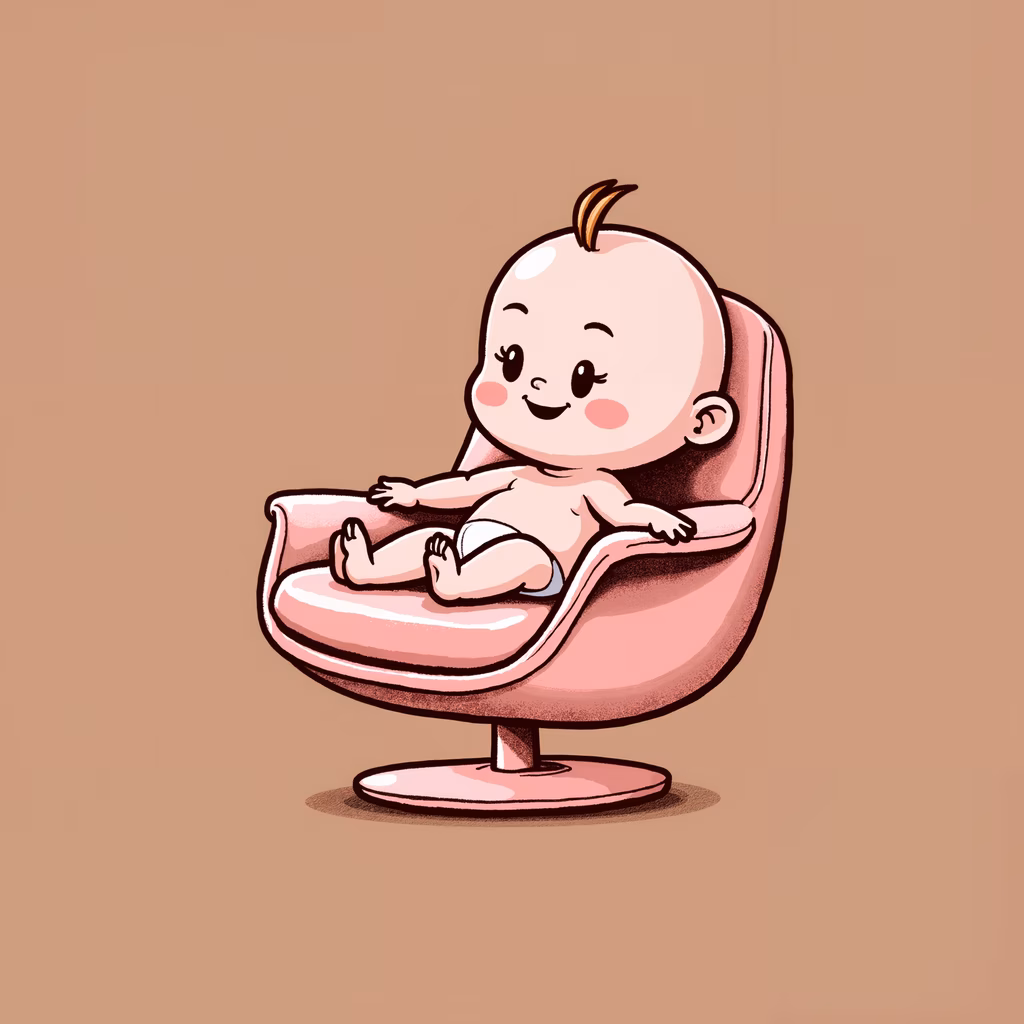 A cute baby relaxing in a stylish chair, evoking feelings of comfort and tranquility.