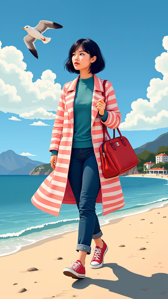 Beach Walk Illustration