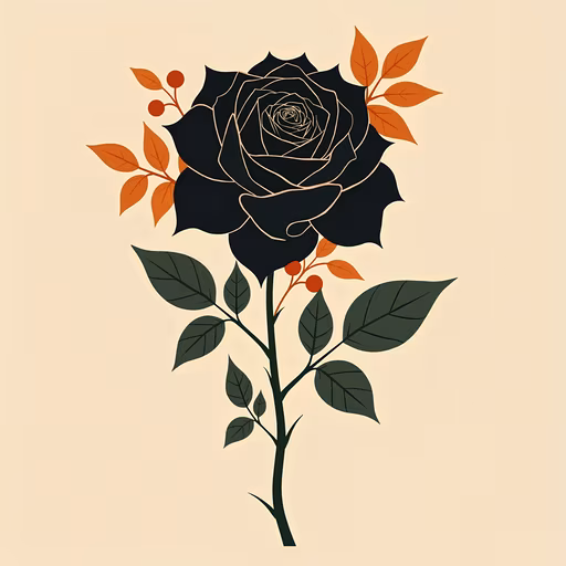 Black Rose Illustration
