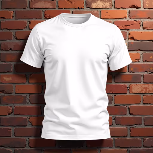 Blank White T-Shirt Against Brick Wall