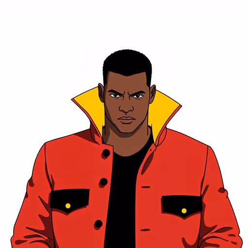 Bold Red Jacket Illustration