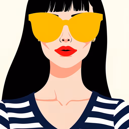 Bold Yellow Sunglasses Illustration