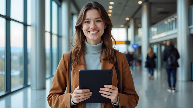 Bright Smile in Modern Hallway