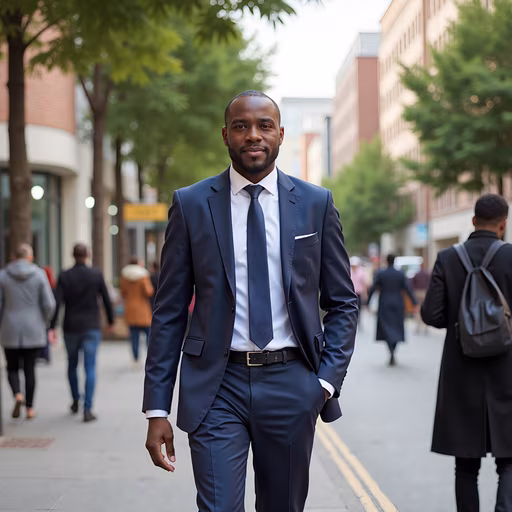Businessman in Navy Suit