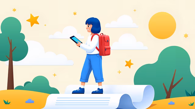 Cartoon Girl Exploring