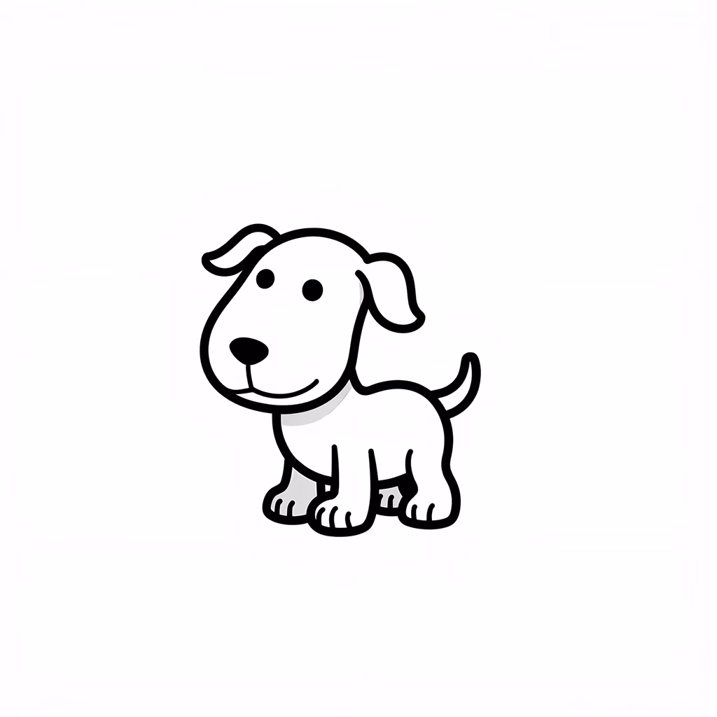 A delightful cartoon puppy illustration perfect for children's art and pet enthusiasts.