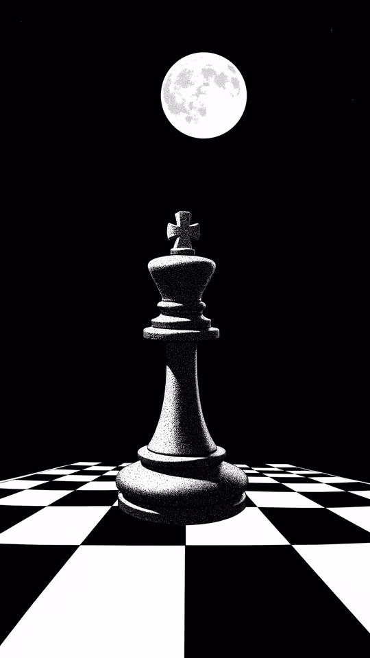 Chess King Under the Moon