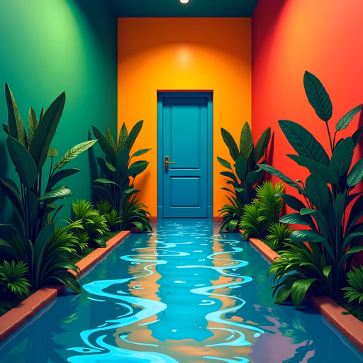 Colorful Doorway Illustration
