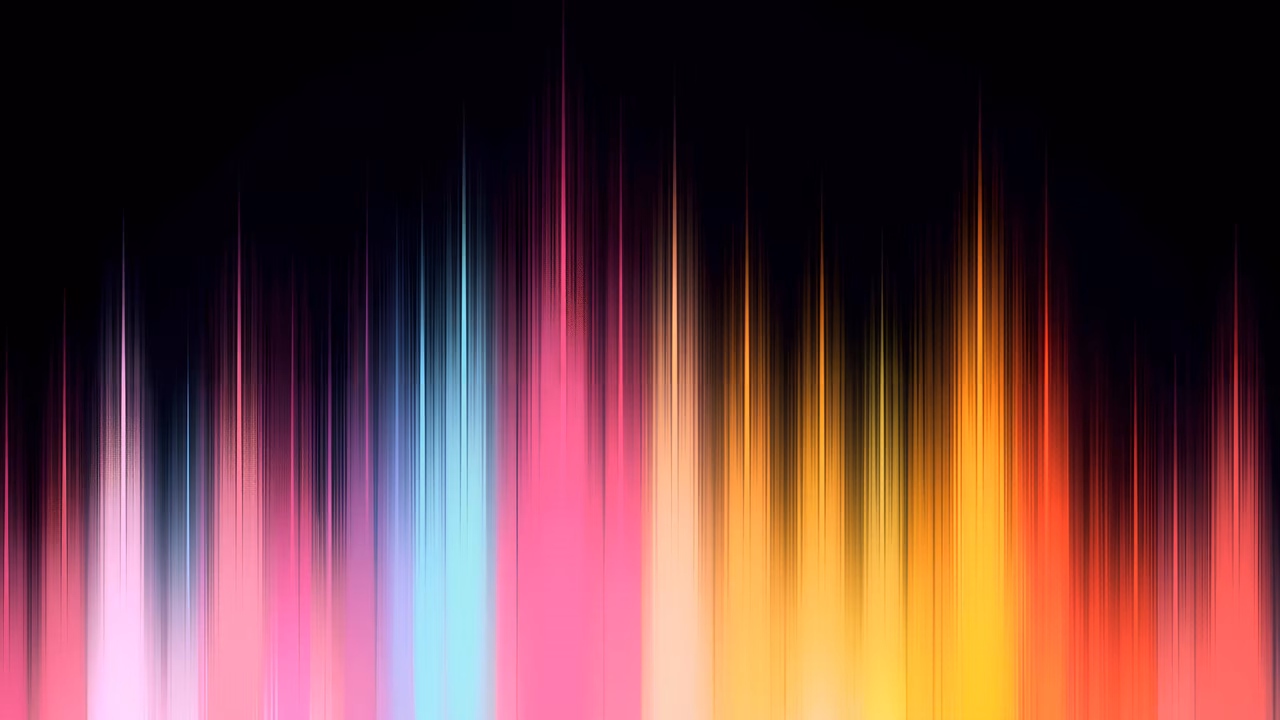 Vibrant gradient stripes on a black background, abstract art
