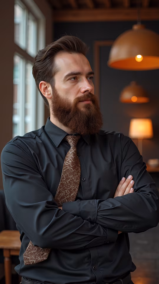 Confident Man in Dark Shirt