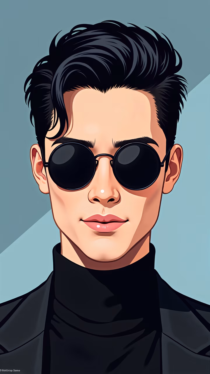 Cool guy with sunglasses in a stylish illustration.