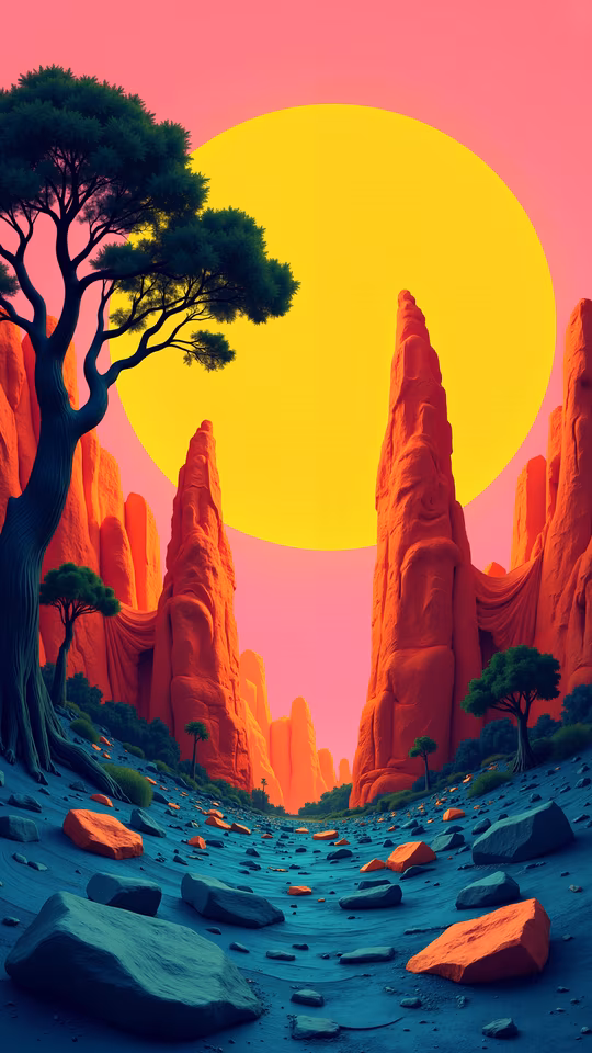 Desert Sunset Illustration