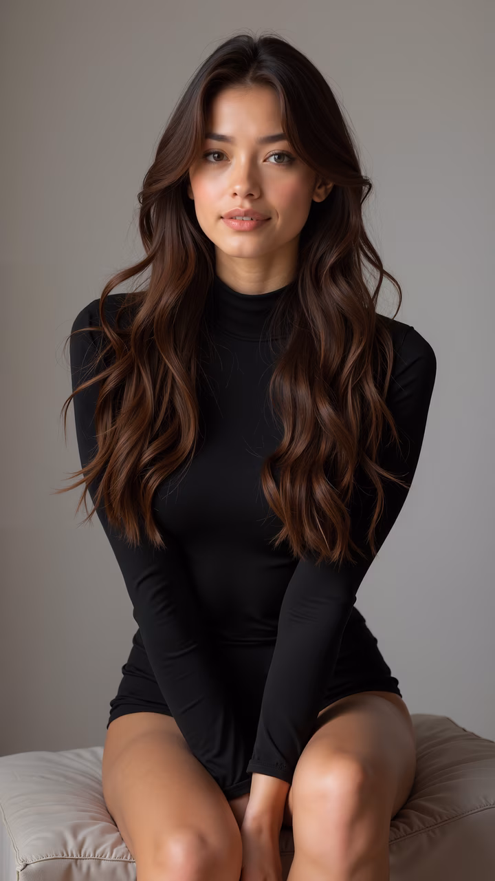 Elegant black dress portrait showcasing sophistication and elegance.