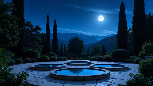 Enchanted Garden Under the Moonlight