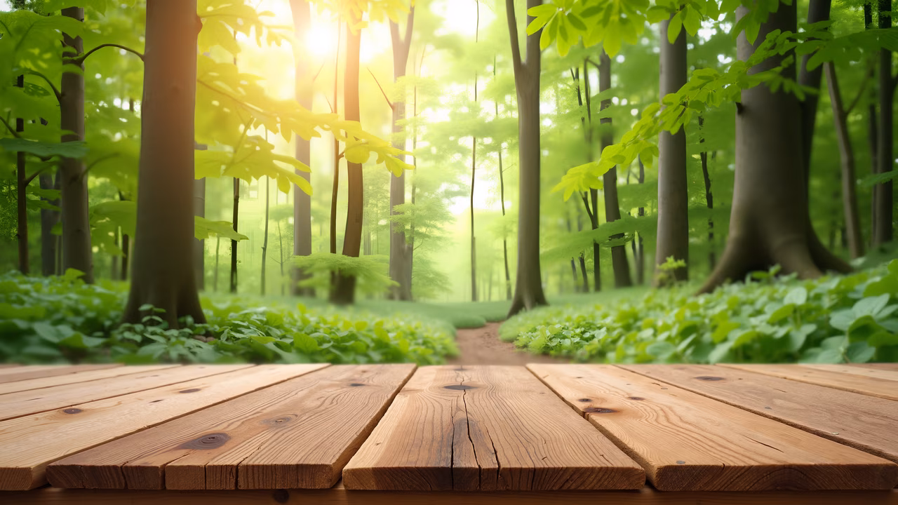 A tranquil forest path illuminated by sunlight, perfect for nature lovers and those seeking peace.