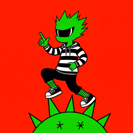 Green Punk Character