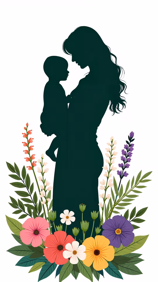 Mother and Child Silhouette