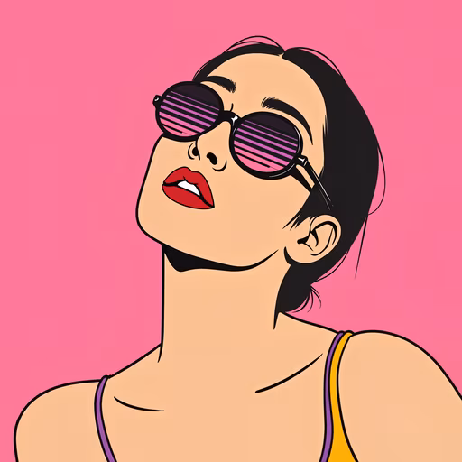 Pink Striped Sunglasses Illustration