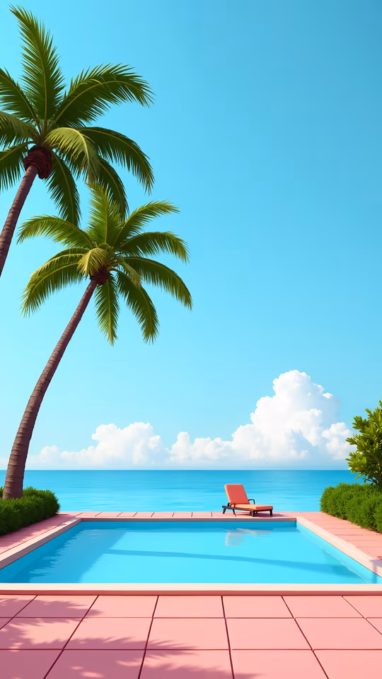 Poolside Paradise Illustration