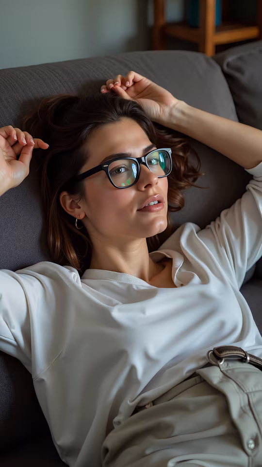 Relaxed Woman in Glasses