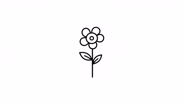 Simple Flower Line Art