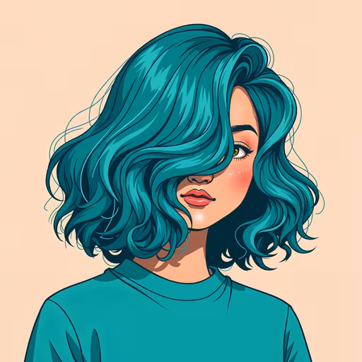 Teal Hair Illustration