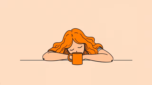 Tired Girl Illustration