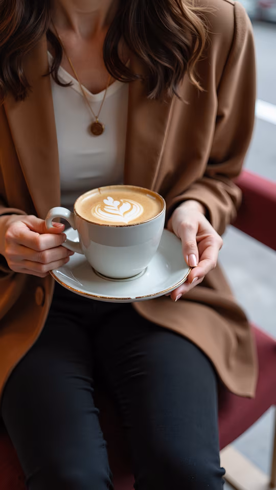 Woman Enjoying a Latte